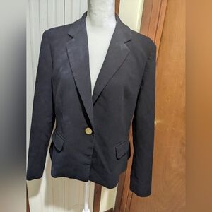 Ellen Tracy Black Shoulder Padding Classic Blazer Size 16P